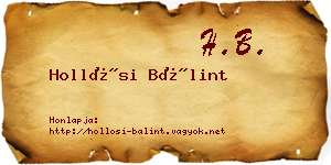 Hollósi Bálint névjegykártya